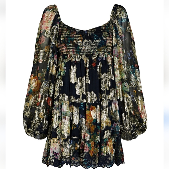 Hemant & Nandita's Rafa Chiffon Mini Long Sleeve Dress - Picture 11 of 11